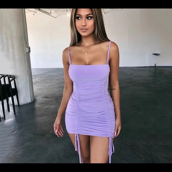Purple Ruched Dress - Picture 1 of 1